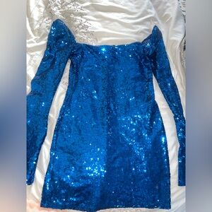 Lucy in the Sky Vibrant Blue Sequin Dress